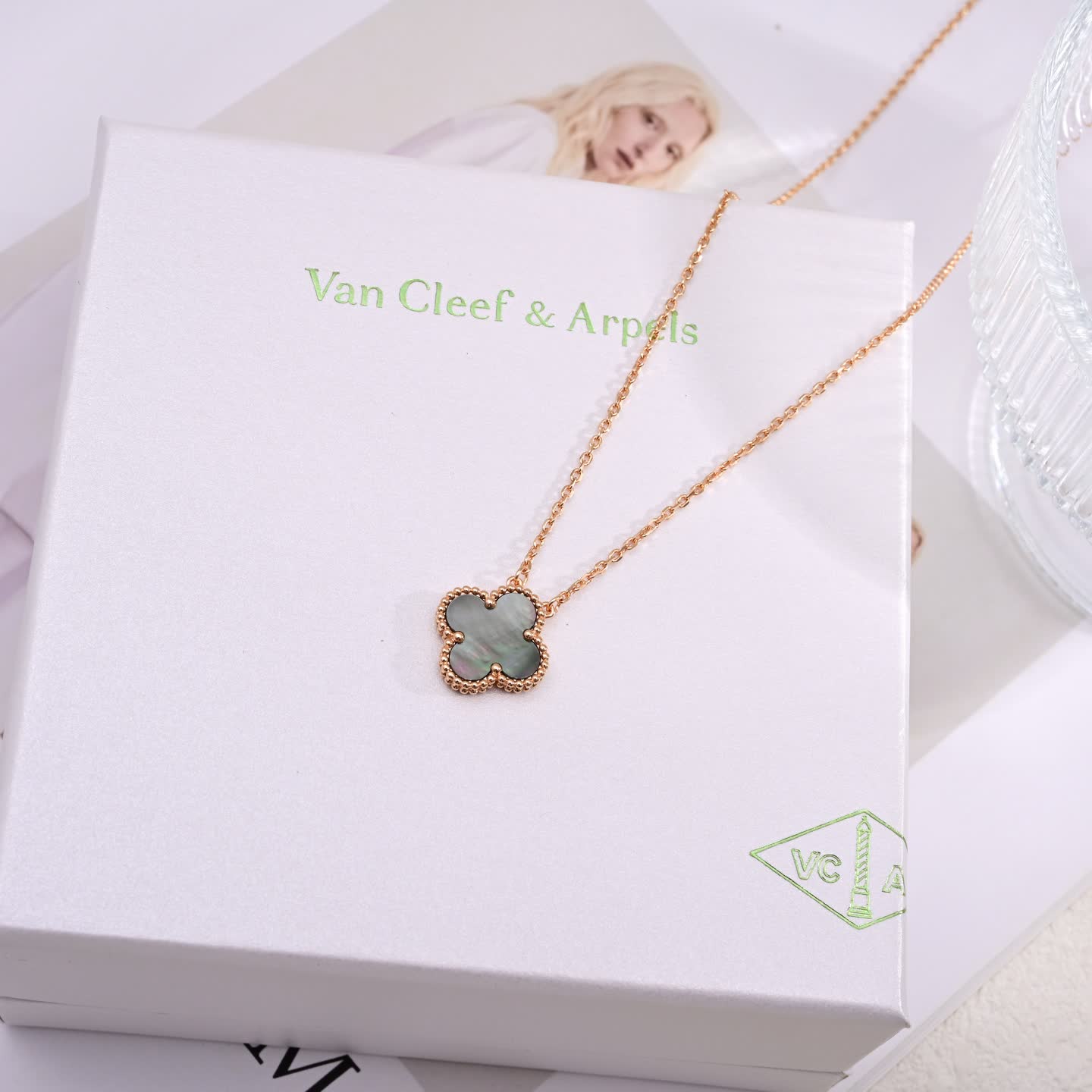Van Cleef & Arpels Alhambra Gold Plated Enamel Clover Necklaces